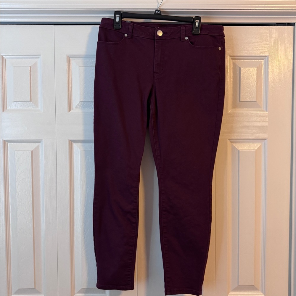 LC Lauren Conrad Women's Dark Purple Ankle Jeans